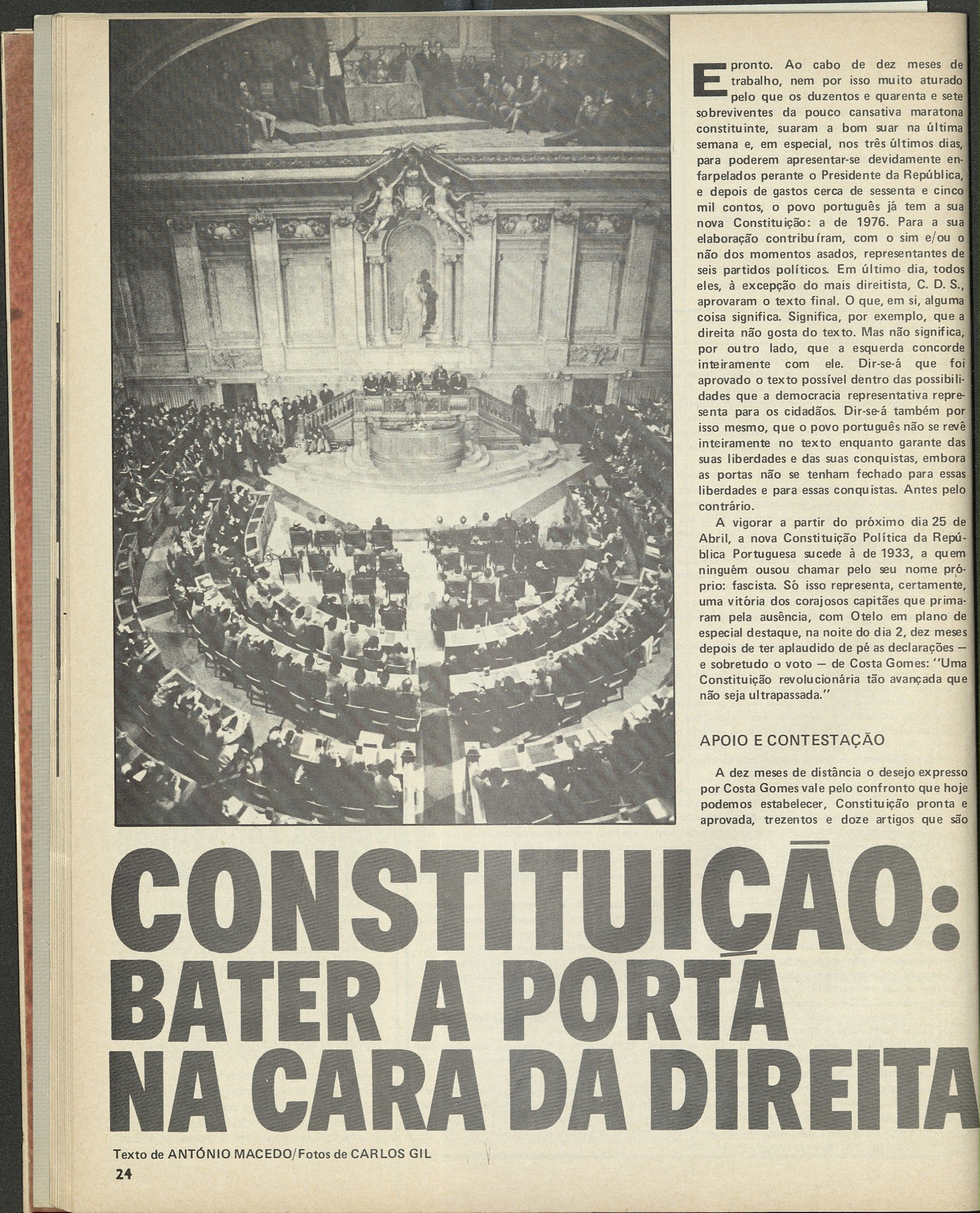 Constituição: Bater a porta na cara da direita, Flama, 1976