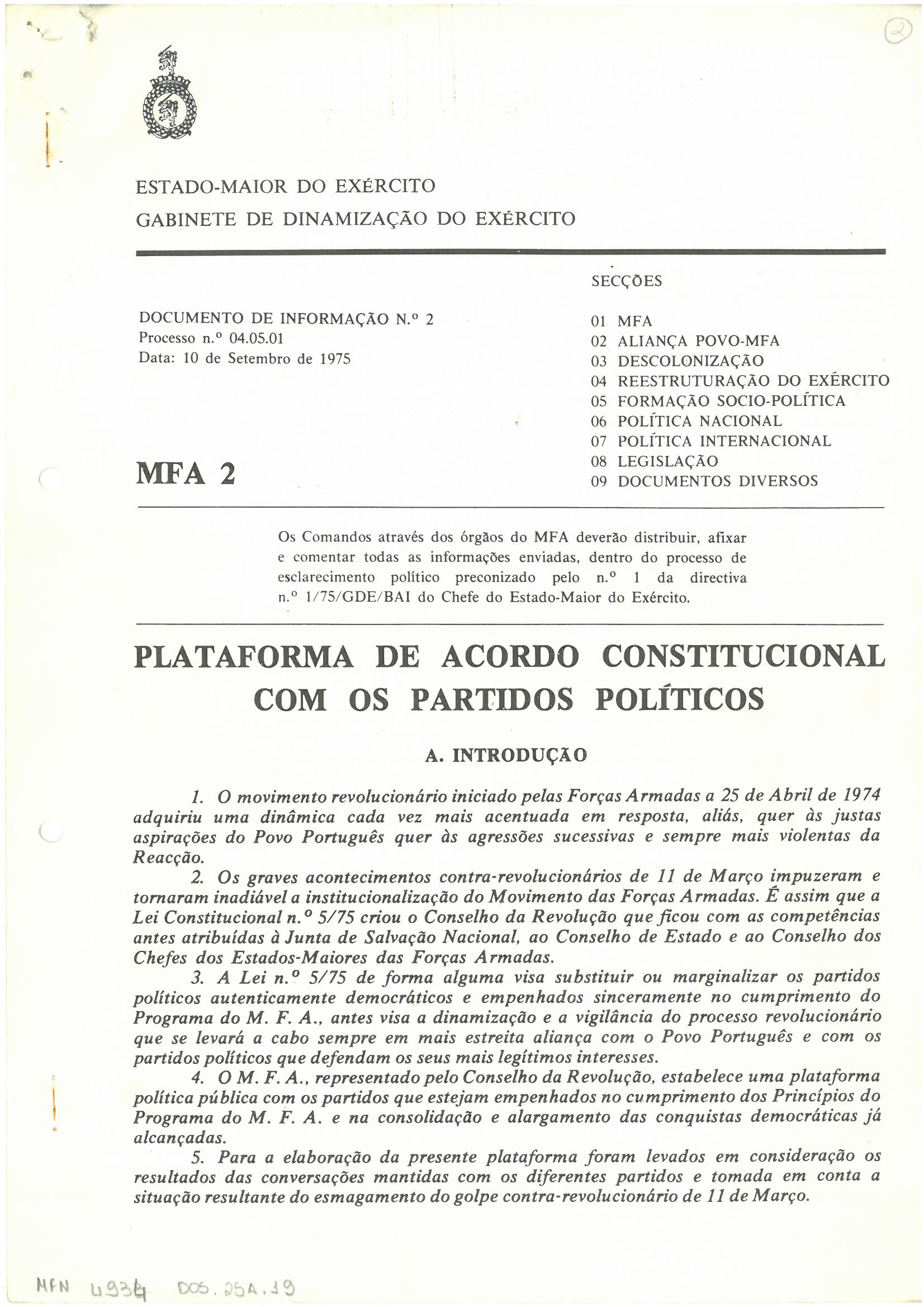 Plataforma de Acordo Constitucional MFA-Partidos