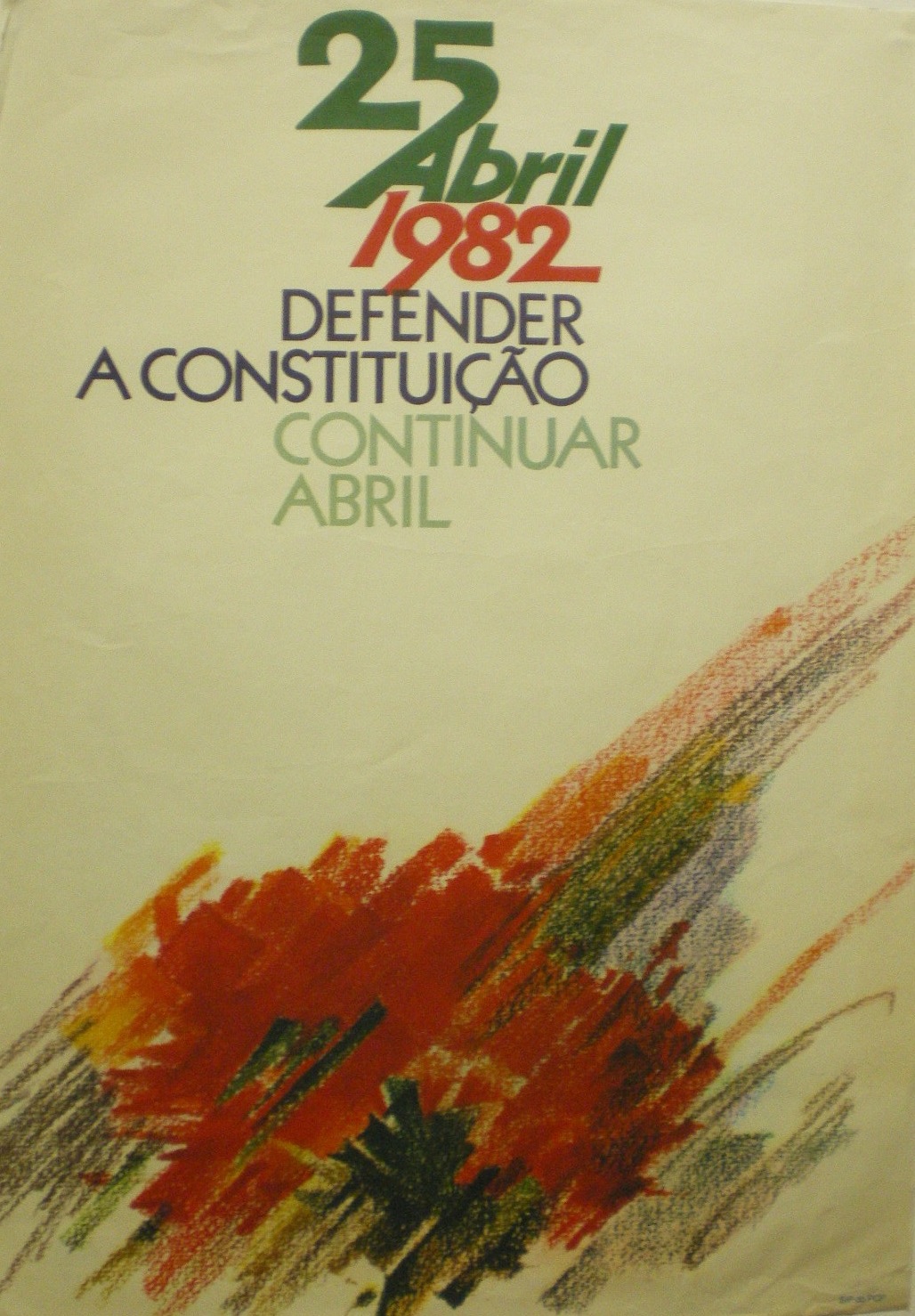 Cartaz 25 Abril 1982 Defender a Constituição