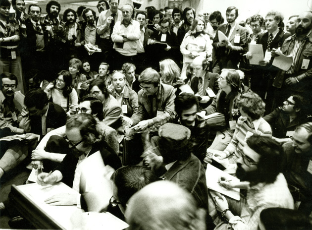 Jornalistas na Fundação Gulbenkian, 25 de Abril de 1975
